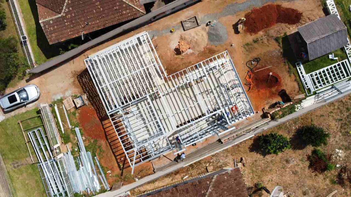 preparação do terreno para a construção a seco